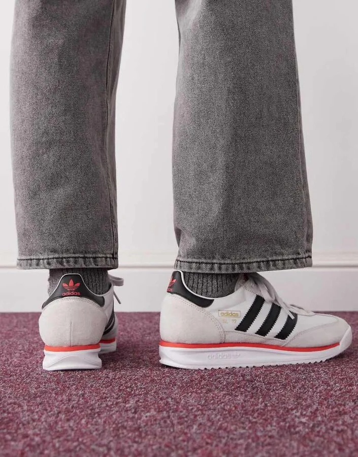 adidas Originals SL 72 RS sneakers in white and black - Image 3