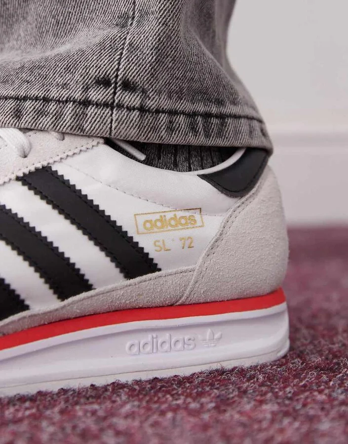 adidas Originals SL 72 RS sneakers in white and black - Image 4