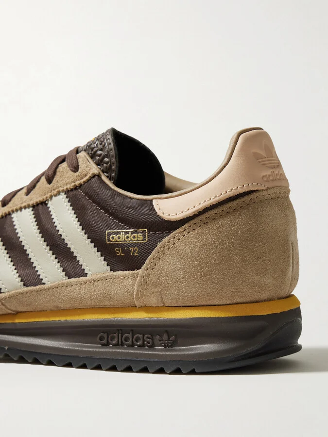 adidas Originals - Sl 72 Rs Suede And Leather-trimmed Canvas Sneakers - Brown - Image 4