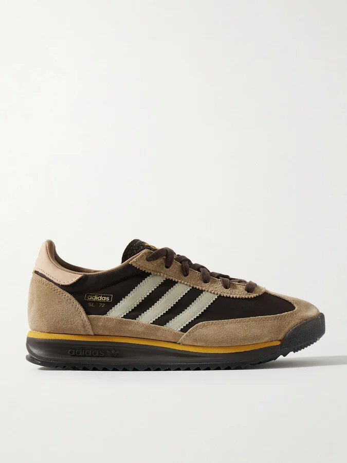 adidas Originals - Sl 72 Rs Suede And Leather-trimmed Canvas Sneakers - Brown