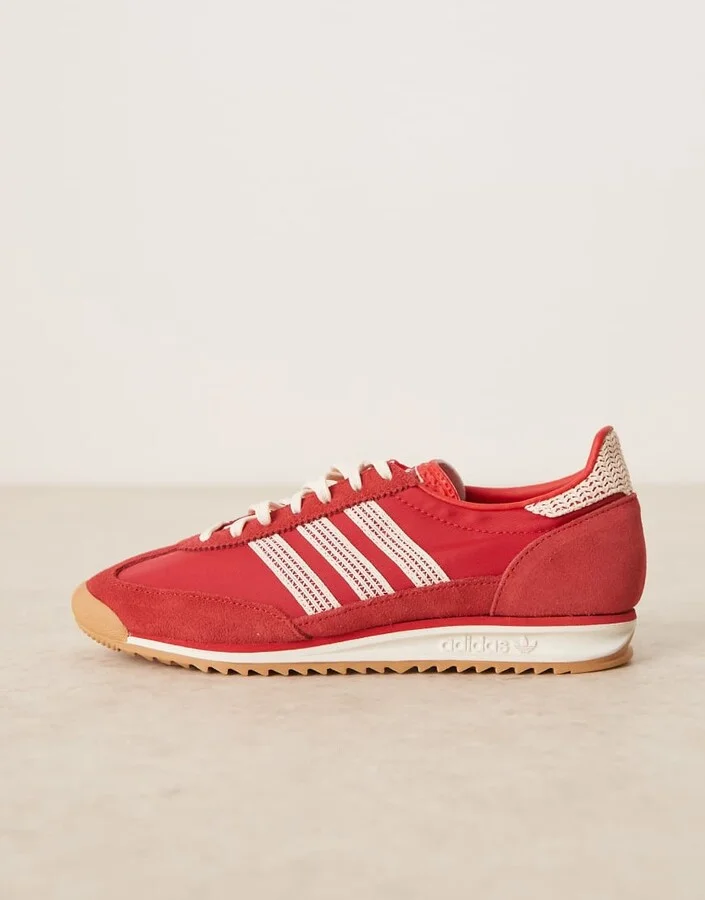 adidas Originals SL72 OG sneakers in red with crochet detailing - Image 2