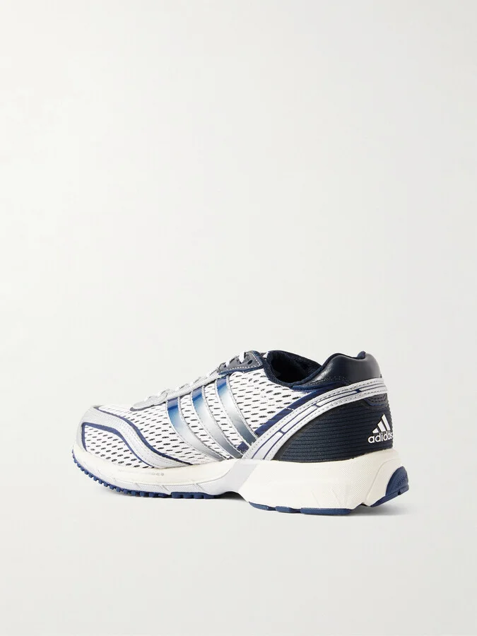 adidas Originals - + Sporty & Rich Adizero Adios Rubber And Leather-trimmed Mesh Sneakers - Blue - Image 3
