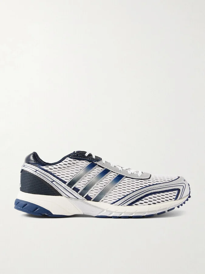 adidas Originals - + Sporty & Rich Adizero Adios Rubber And Leather-trimmed Mesh Sneakers - Blue