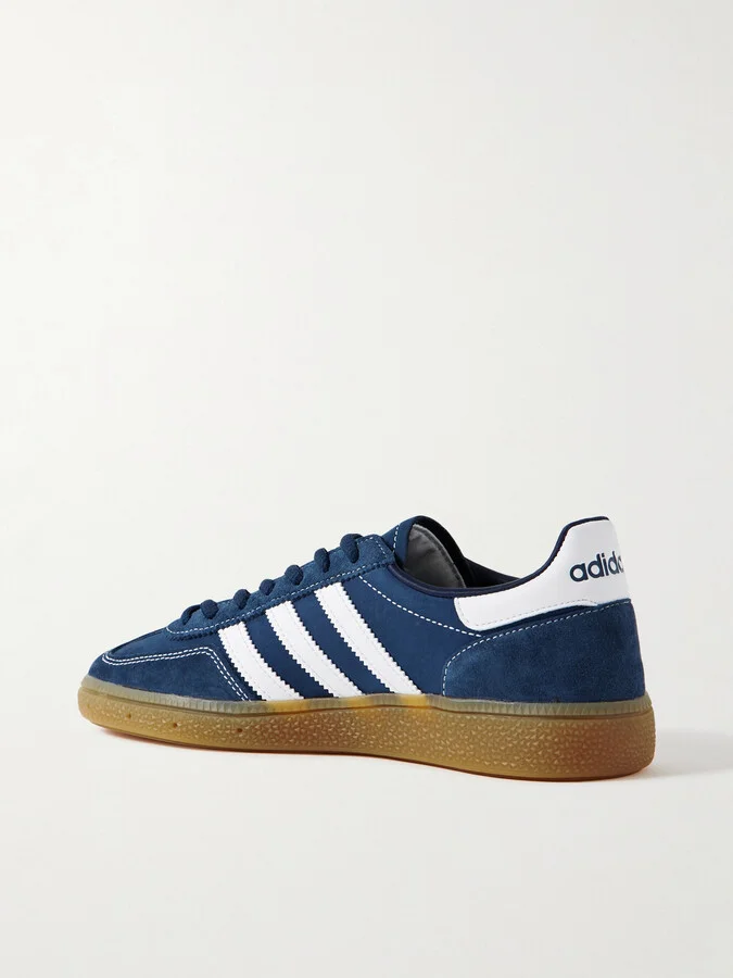 adidas Originals - + Sporty & Rich Handball Spezial Leather-trimmed Suede And Nubuck Sneakers - Blue - Image 3