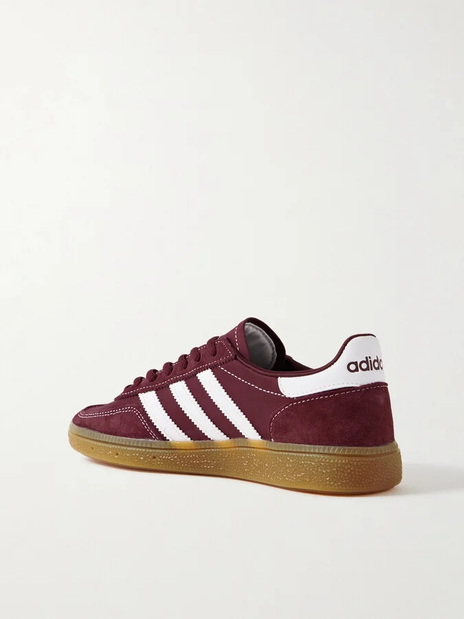 adidas Originals - + Sporty & Rich Handball Spezial Leather-trimmed Suede And Nubuck Sneakers - Burgundy - Image 3