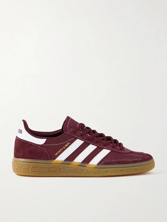 adidas Originals - + Sporty & Rich Handball Spezial Leather-trimmed Suede And Nubuck Sneakers - Burgundy