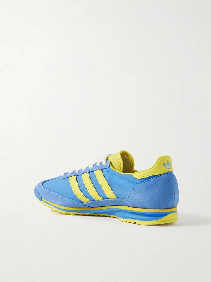 adidas Originals - + Sporty & Rich Sl 72 Leather And Suede-trimmed Mesh Sneakers - Blue - Image 3