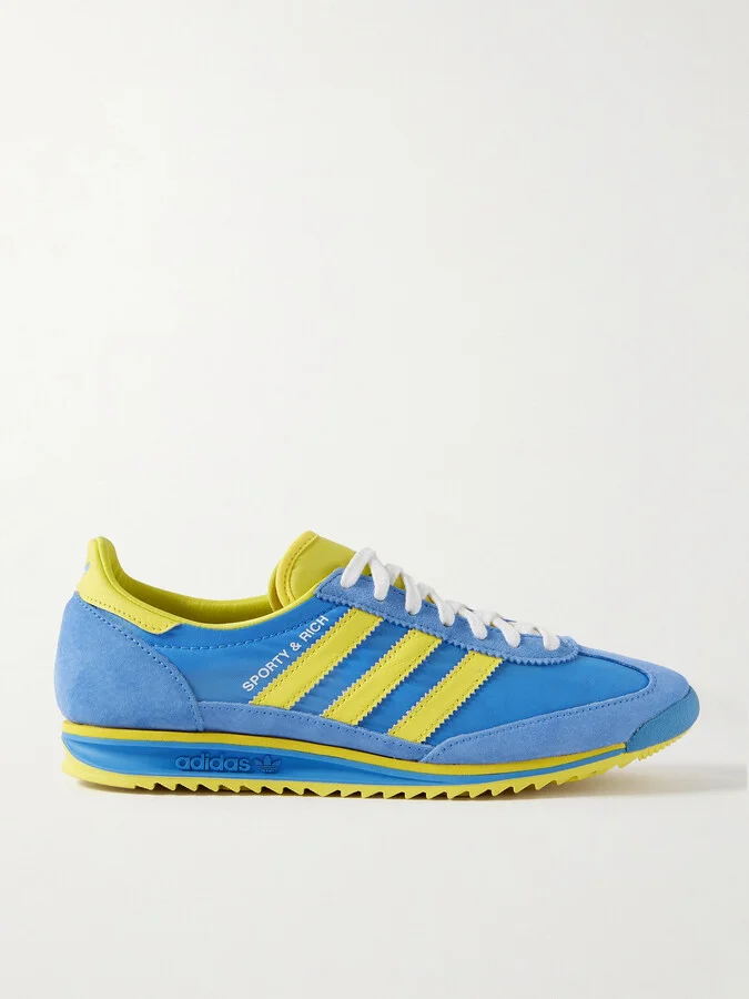 adidas Originals - + Sporty & Rich Sl 72 Leather And Suede-trimmed Mesh Sneakers - Blue