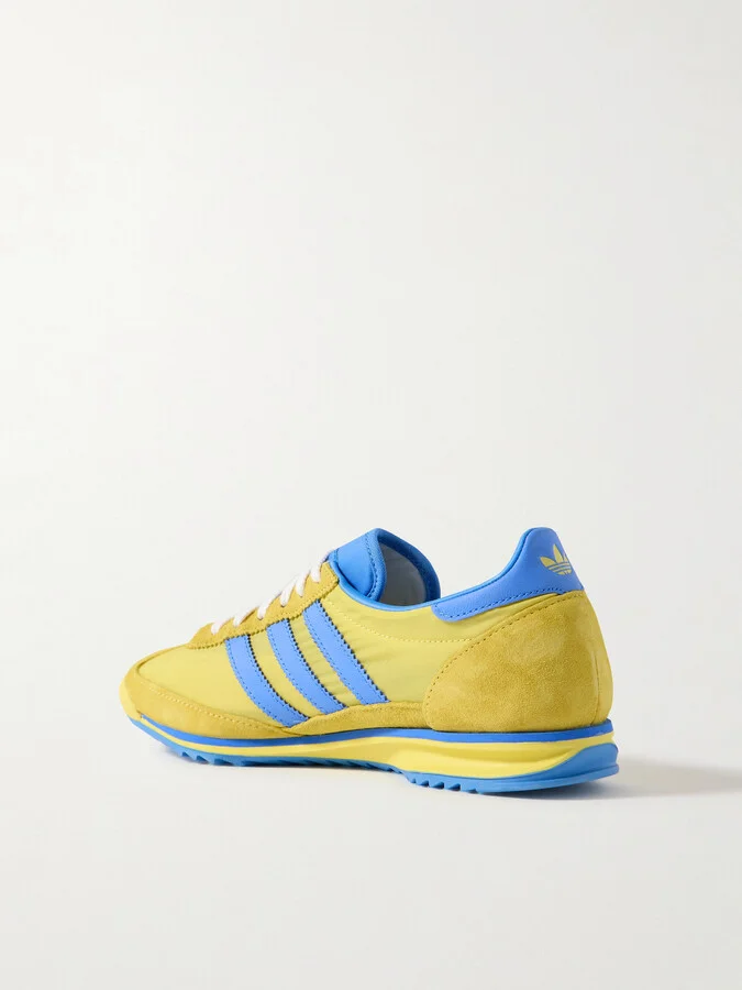 adidas Originals - + Sporty & Rich Sl72 Suede And Leather-trimmed Shell Sneakers - Yellow - Image 3