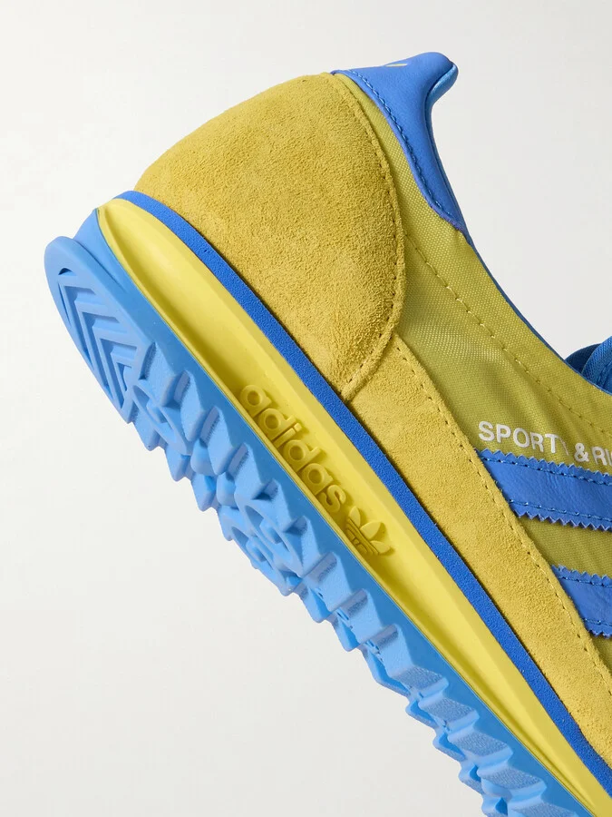 adidas Originals - + Sporty & Rich Sl72 Suede And Leather-trimmed Shell Sneakers - Yellow - Image 4
