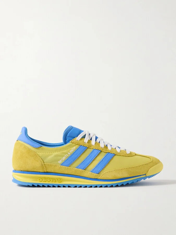 adidas Originals - + Sporty & Rich Sl72 Suede And Leather-trimmed Shell Sneakers - Yellow