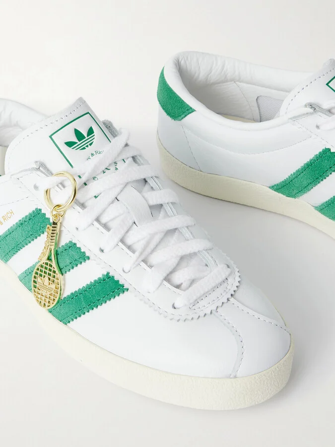 adidas Originals - + Sporty & Rich Suede-trimmed Leather Sneakers - White - Image 4