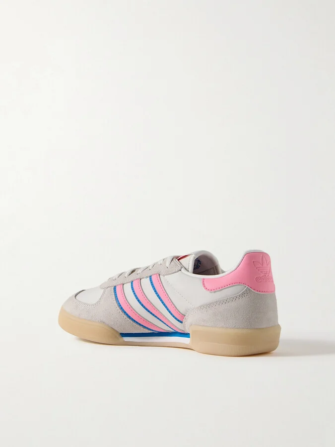 adidas Originals - Squash Indoor Suede And Leather-trimmed Mesh Sneakers - White - Image 3