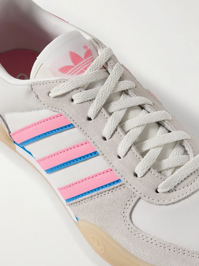 adidas Originals - Squash Indoor Suede And Leather-trimmed Mesh Sneakers - White - Image 4