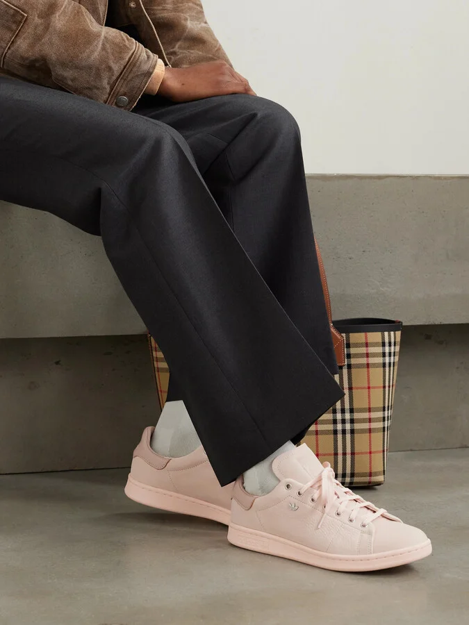 adidas Originals - Stan Smith Lux Suede-trimmed Leather Sneakers - Brown - Image 2