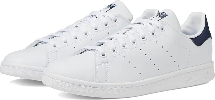 adidas Originals Stan Smith Men's Classic Shoes Footwear White/Footwear White/Collegiate Navy : 4.5 D - Medium, Synthetic