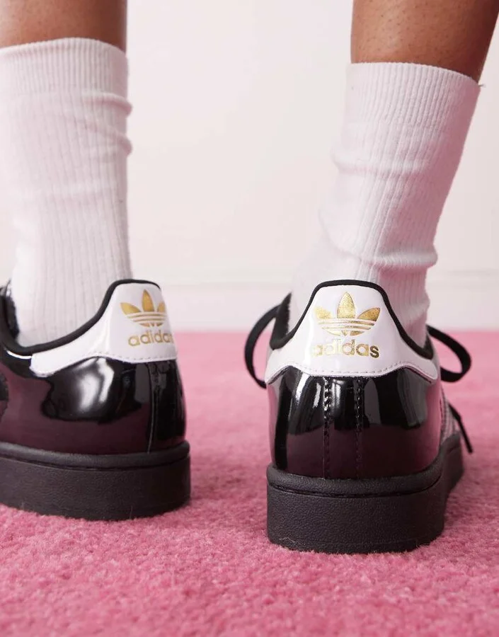 adidas Originals Superstar II sneakers in black patent - Image 4
