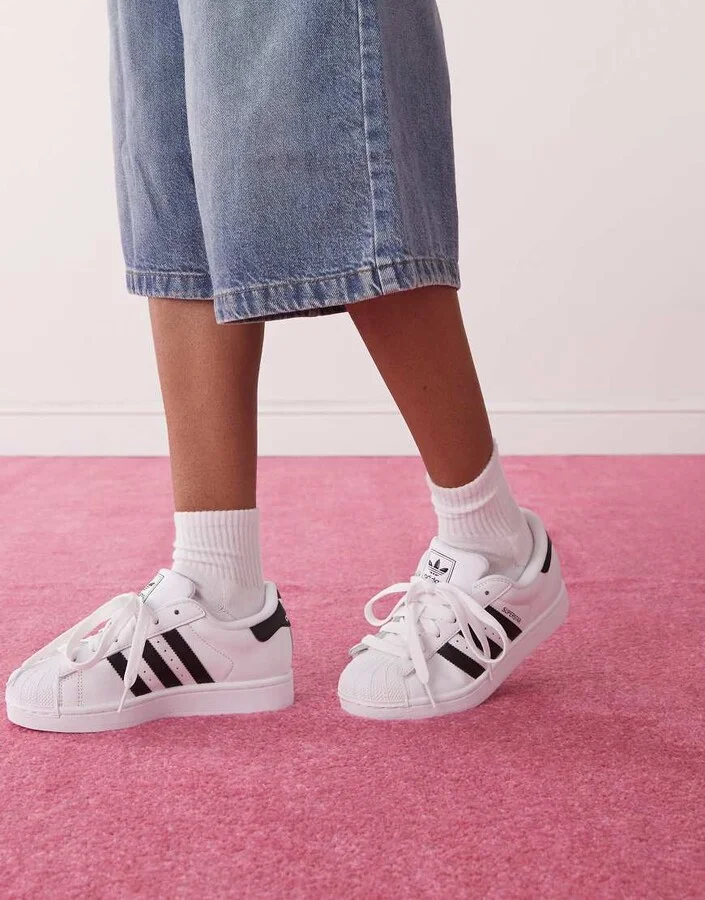 adidas Originals Superstar II sneakers in white and black