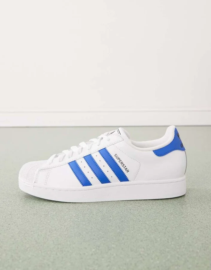 adidas Originals Superstar II sneakers in white and blue - Image 2