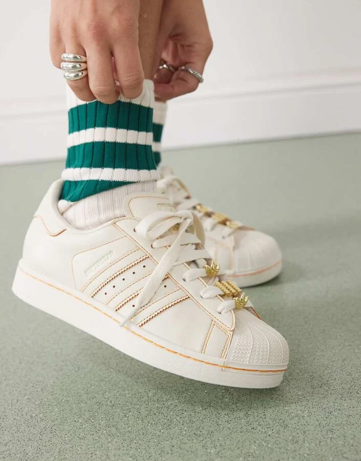 adidas Originals Superstar II sneakers with jewel detailing in off white - Image 3