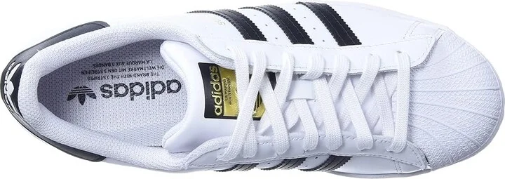 adidas Originals Superstar W Women's Classic Shoes Footwear White/Core Black/Footwear White : 10.5 B - Medium, Canvas/Leather - Image 2