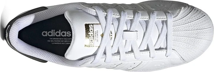 adidas Originals Superstar Women's Shoes White/White/Black : 10 B - Medium, Leather - Image 3