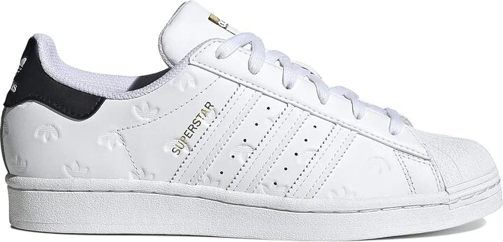 adidas Originals Superstar Women's Shoes White/White/Black : 10 B - Medium, Leather - Image 6