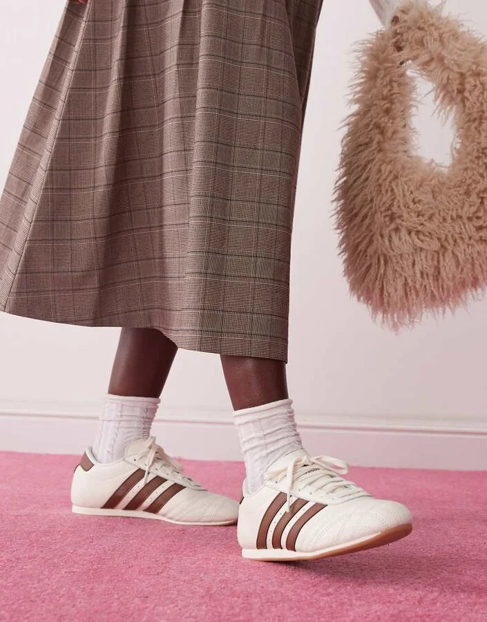adidas Originals Taekwondo lace sneakers in off white and brown
