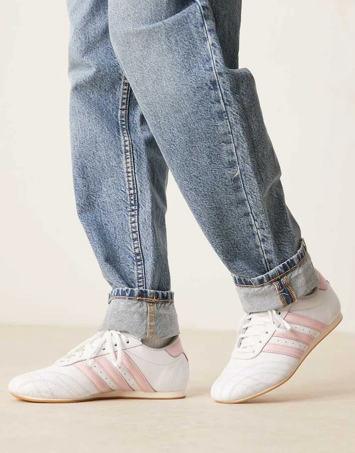 adidas Originals Taekwondo lace sneakers in white and pink