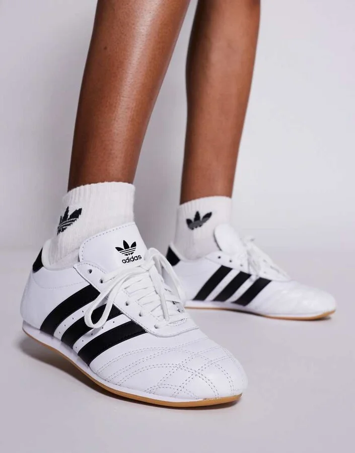 adidas Originals Taekwondo lace-up sneakers in white and black - Image 3