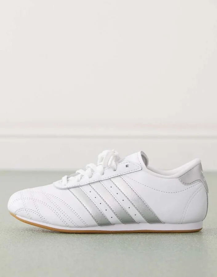 adidas Originals Taekwondo lace up sneakers in white and silver - Image 2