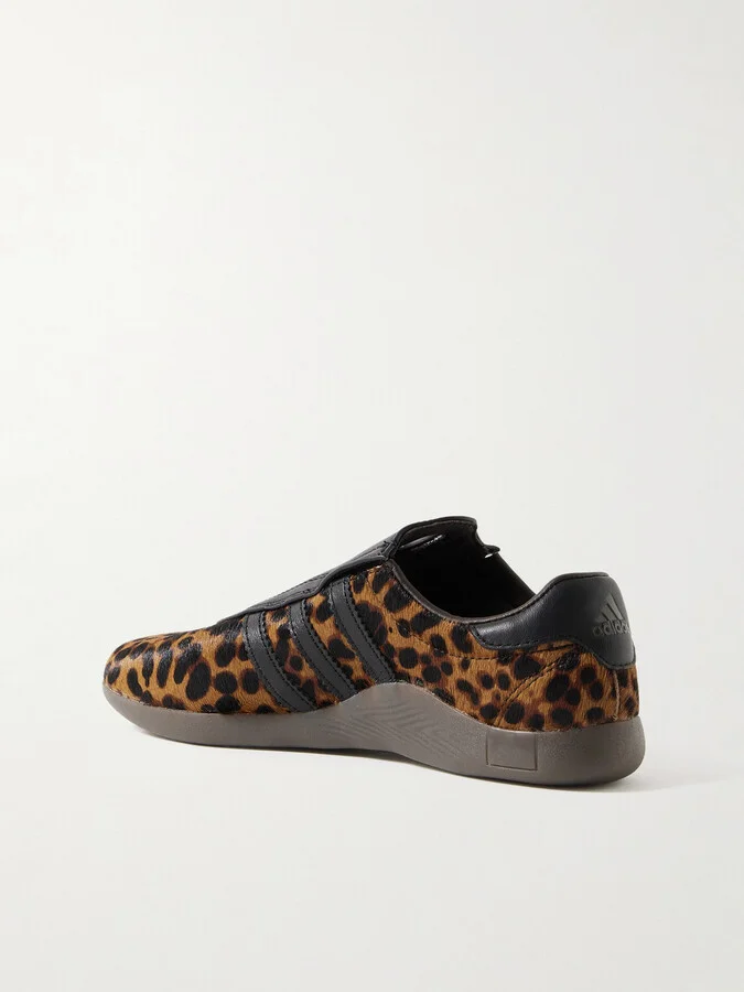 adidas Originals - Taekwondo Mei Leather-trimmed Leopard-print Pony Hair Sneakers - Animal print - Image 3