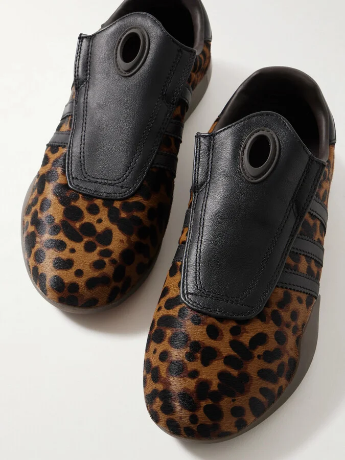 adidas Originals - Taekwondo Mei Leather-trimmed Leopard-print Pony Hair Sneakers - Animal print - Image 4