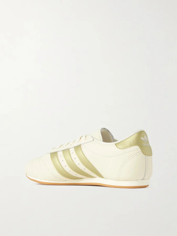 adidas Originals - Taekwondo Metallic Striped Leather Sneakers - Cream - Image 3