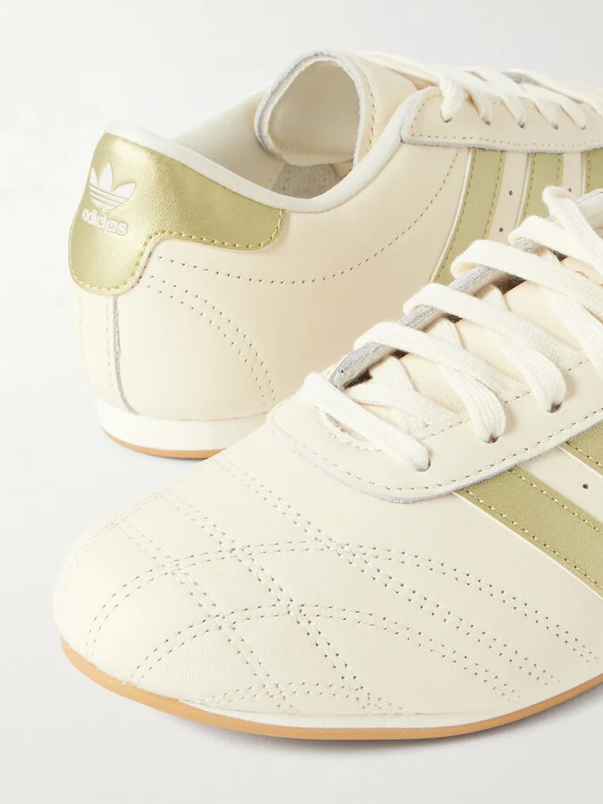 adidas Originals - Taekwondo Metallic Striped Leather Sneakers - Cream - Image 4
