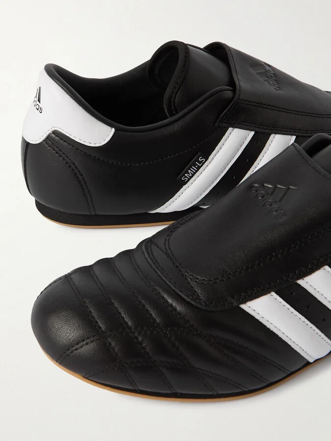 adidas Originals - Taekwondo Striped Leather Sneakers - Black - Image 4