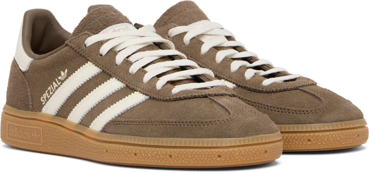 adidas Originals Taupe & White Handball Spezial Sneakers - Image 4