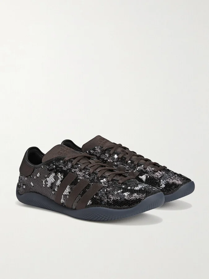 adidas Originals - + Wales Bonner Karintha Lo Sequined Canvas Sneakers - Silver - Image 3