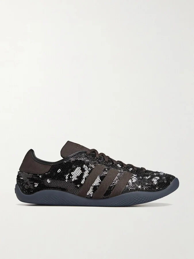adidas Originals - + Wales Bonner Karintha Lo Sequined Canvas Sneakers - Silver