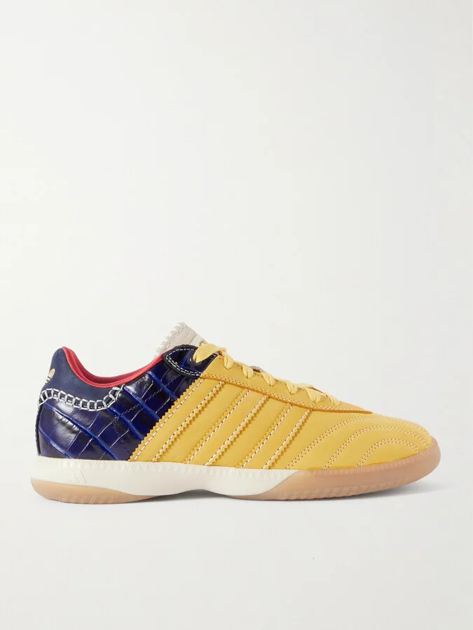 adidas Originals - + Wales Bonner Samba Millennium Paneled Suede And Croc-effect Leather Sneakers - Yellow