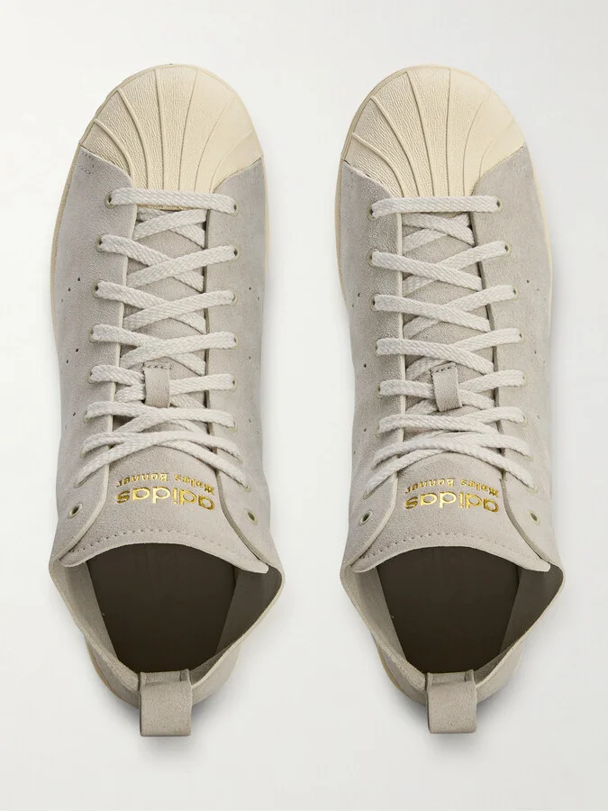 adidas Originals - + Wales Bonner Superstar Hi Perforated Suede Sneakers - Cream - Image 3
