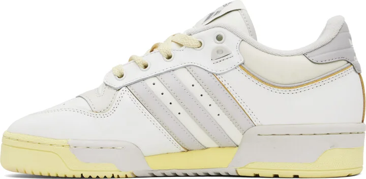 adidas Originals White & Beige Rivalry Low 86 Sneakers - Image 3