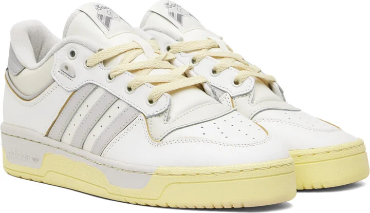 adidas Originals White & Beige Rivalry Low 86 Sneakers - Image 4
