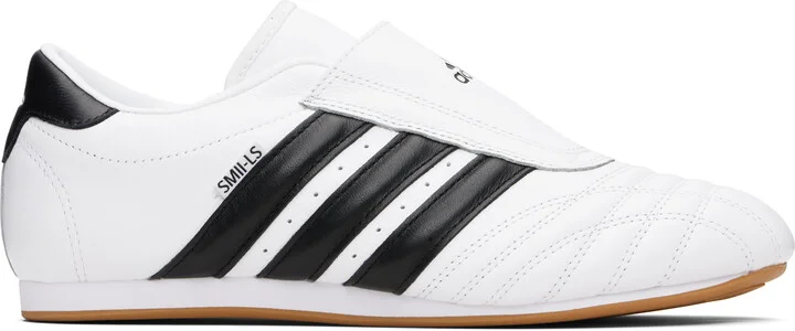 adidas Originals White & Black 'Adidas' Taekwondo Sneakers
