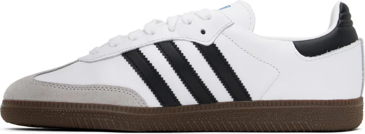 adidas Originals White & Black Samba OG Sneakers - Image 3