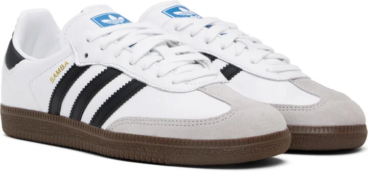 adidas Originals White & Black Samba OG Sneakers - Image 4