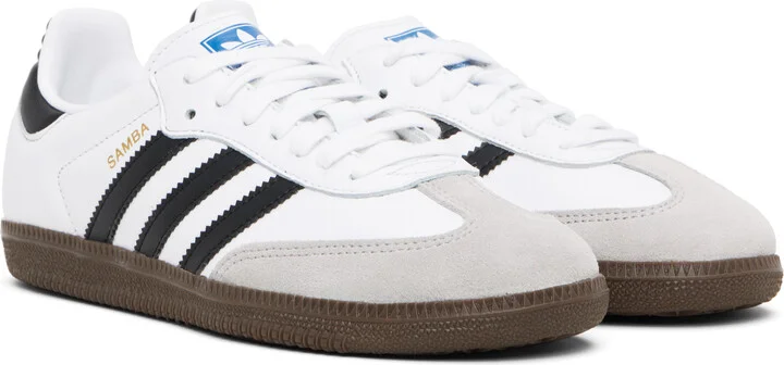 adidas Originals White & Black Samba OG Sneakers - Image 4