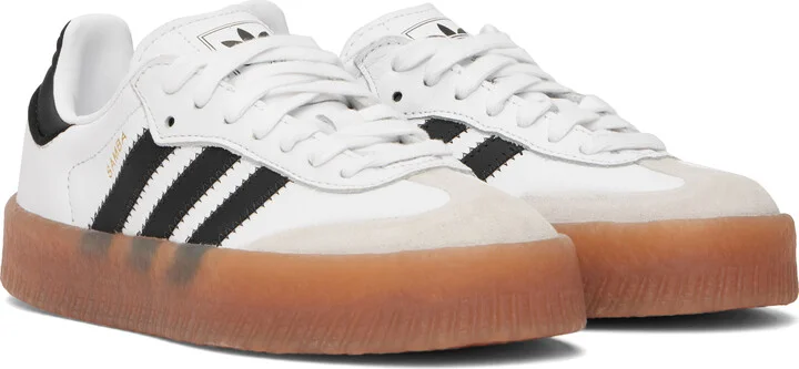 adidas Originals White & Black Sambae Sneakers - Image 4