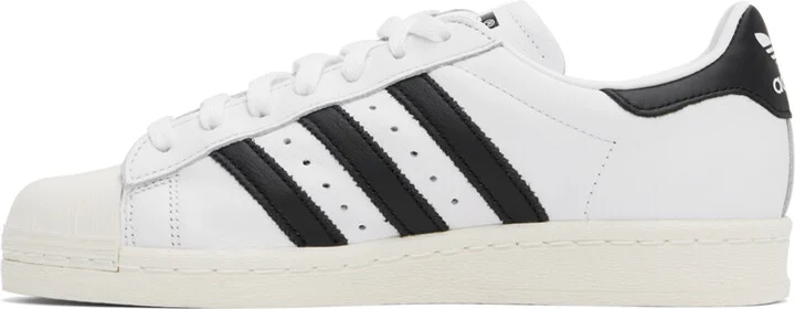 adidas Originals White & Black Superstar 82 Sneakers - Image 3