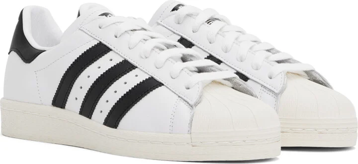 adidas Originals White & Black Superstar 82 Sneakers - Image 4
